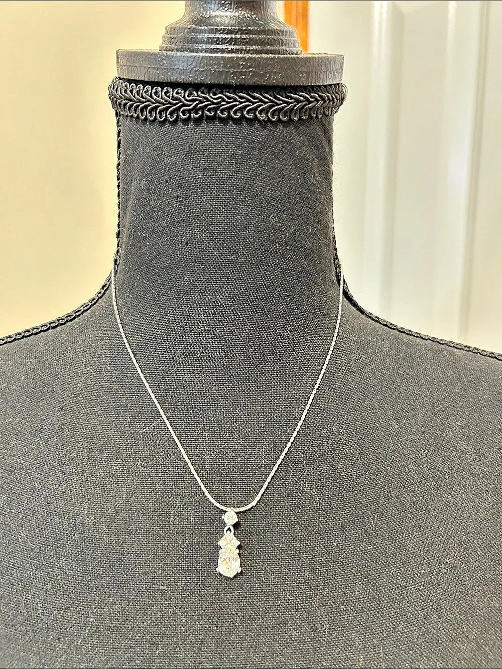 Vintage Christian Dior Crystal Teardrop Necklace Signed CD.  Custom Jewelry